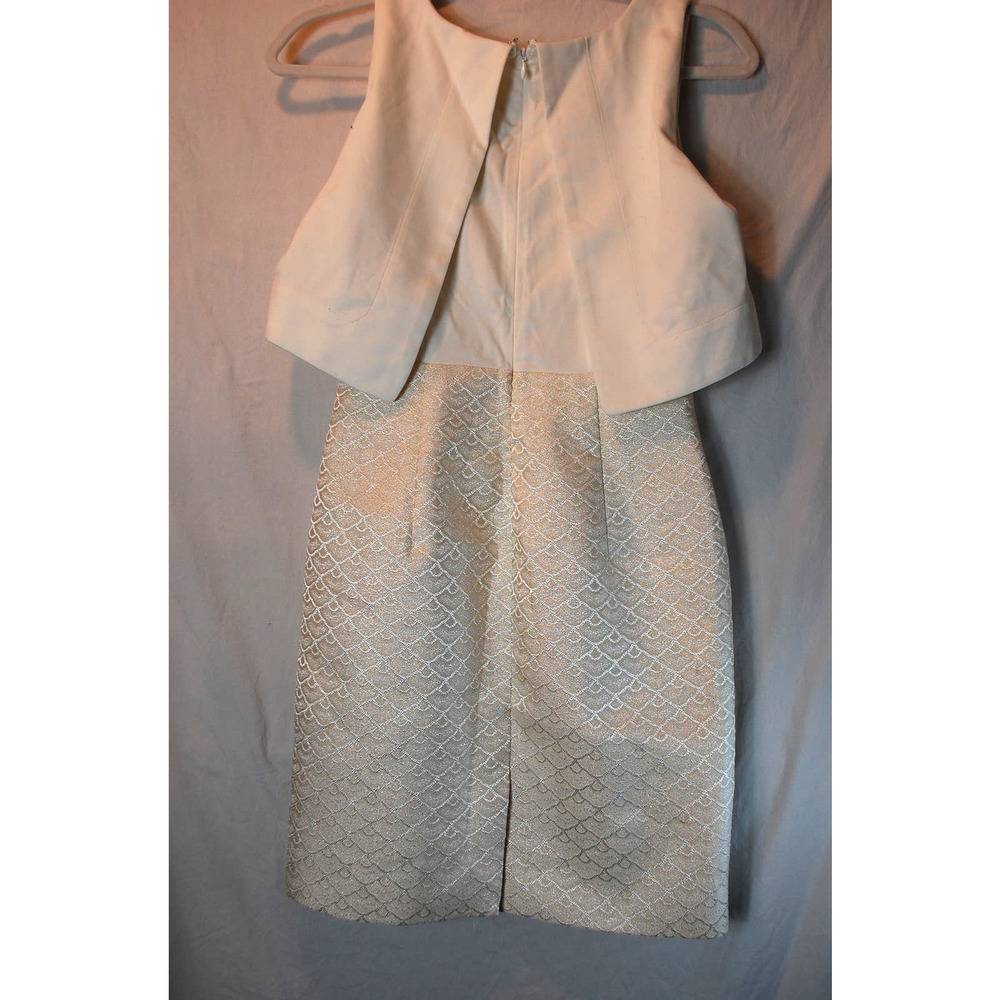 Anthropologie Women's Chanterie Ponte Sheath Dress by Maeve Metallic Classic 0P - Picture 6 of 7
